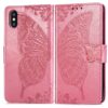 For iPhone X Butterfly Love Flowers Embossing Horizontal Flip Leather Case with Holder & Card Slots & Wallet & Lanyard, For iPhone X