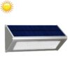 HBT-1606 3.2W Radar Sensor Solar Motion Light, 800 LM 48 LEDs SMD 2835 Sensor Triangle Energy Saving Wall Light with Solar Panel and Hidden Switch for Garden / Courtyard / Outdoor Camping(Silver)