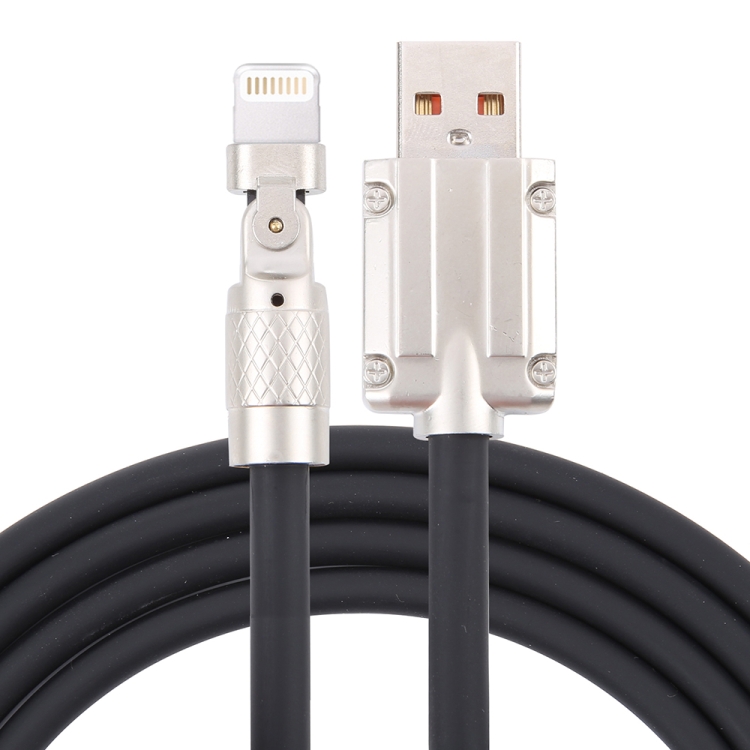 Mech Series 6A 120W USB to 8 Pin 180-degree Metal Plug Fast Charging Cable, Length: 1.8m, 1.8m 8 Pin, 1.8m 180-degree 8 Pin