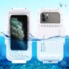 PULUZ 45m/147ft Waterproof Diving Case Photo Video Taking Underwater Housing Cover for iPhone 14 Series, iPhone 13 Series, iPhone 12 Series, iPhone 11 Series, iPhone X Series, iPhone 8 & 7, iPhone 6s, iOS 13.0 or Above Version iPhone...