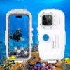 PULUZ 40m/130ft Waterproof Diving Case for 15 Pro Max / 15 Plus / iPhone 14 Plus / 14 Pro Max / 13 Pro Max / 12 Pro Max / 11 Pro Max, with One-way Valve Photo Video Taking Underwater Housing Cover, For iPhone 15 Pro Max / 15 Plus / 14 Plus...