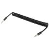 Spring Coiled 3.5mm Aux Cable, Compatible with Phones, Tablets, Headphones, MP3 Player, Car/Home Stereo & More, Length: 20cm up to 80cm(Black)