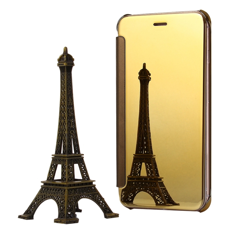 For iPhone 6 Plus & 6s Plus Electroplating Mirror Horizontal Flip PC + Leather Protective Case, For 6P & 6sP