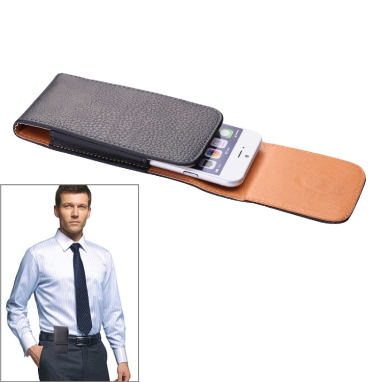 Litchi Texture Vertical Style Waist Bag for iPhone 6 & 6S / Galaxy S4 / i9500