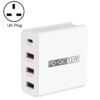 WLX-A6 4 Ports Quick Charging USB Travel Charger Power Adapter, UK Plug