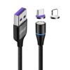 ENKAY 2 in 1 5A USB to Type-C + 8 Pin Magnetic Fast Charging Data Cable with LED Light, Length: 1m, 1m 5A USB to Type-C + 8 Pin
