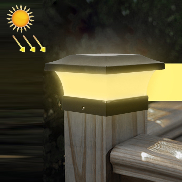 Solar LED Waterproof Outdoor Column Light Courtyard Lighting Lamp, Warm Light, White Light