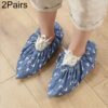 2 Pair Thicken Reusable Elastic Shoe Cover Home Indoor Antiskid Overshoes Flamingo Dust Waterproof Shoe Cover