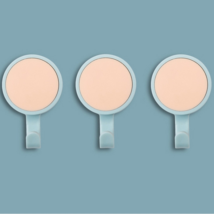 3pcs/pack Rotatable Wall-mounted Kitchen Hook Suction Cup without Trace Pasting Door Load-bearing Punch-Free Sticky Hook, Dark Blue + Yellow, Light Pink + Light Blue, Light Blue + Dark Blue, Light Pink + Yellow