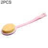 2 PCS Back Massage Bath Brush Nylon Brush Head Long Handle Bath Rubbing Brush