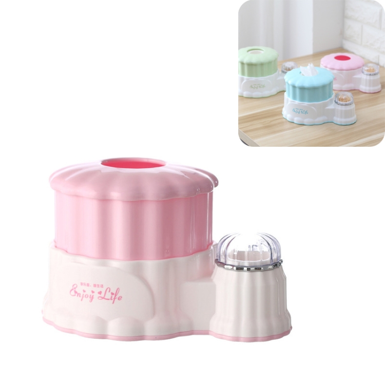 Living Room Round Plastic Retractable Tissue Box Household Multi-functional Drawer Box with Toothpick Box, Red, Green, Blue