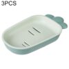 3 PCS Creative Cute Drain Double-layer Household Toilet Soap Box with Lid Soap Holder, Green, White, Yellow, Pink