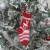 Christmas Decorations Christmas Socks Knitted Wool Socks Gift Bags, Red Elk, White Elk