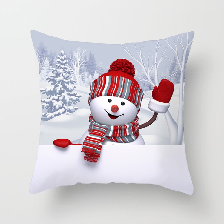Christmas  Peach Skin Sofa Pillowcase Cartoon Living Room Bedroom Pillowcase Without Pillow Core