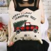 Christmas Decorations Linen Pillowcases Square Pillowcases Without Pillow Core, Red and Black Car, Santa Claus, HOHO Santa Claus, Red Car