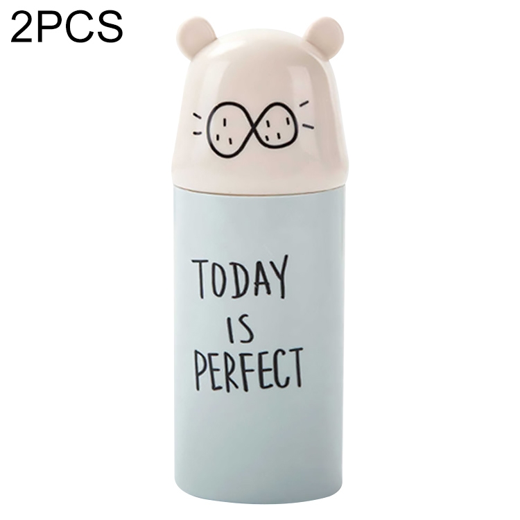 2 PCS Cartoon Protable Travel Home Bathroom Toothbrush Case Storage Box Mouth Cup