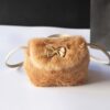 Cute Princess Girl Mini Cross body Bag Fashion Bowknot Imitation Fur Shoulder Messenger Bag Purse