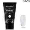 3 PCS Nail Acrylic Poly Gel Pink White Clear Crystal Builder Gel, Coffee, Jelly Red, Pink, Skin Color, Transparent, White, Nail Liquid