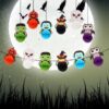 1set Halloween Hotel Shopping Mall Background Wall Atmosphere Decoration Honeycomb Ball Paper Flag