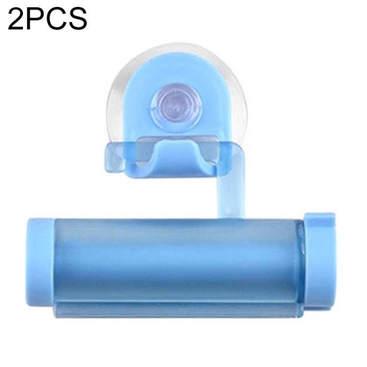 2 Pcs Creative Sucker Hangable Toothpaste Extruder with Sucker &Holder, WHITE, Blue, Green, YELLOW, Pink