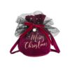 Christmas Velvet Peace Fruit Gift Bag Christmas Decoration Supplies Children Candy Gift Bag, Wine Red, Green