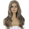Women Split Wigs Long Curly Hair Synthetic Headgear, Linen Brown + Light Gold, Dark Brown + Light Gold, Light Gold + Brown