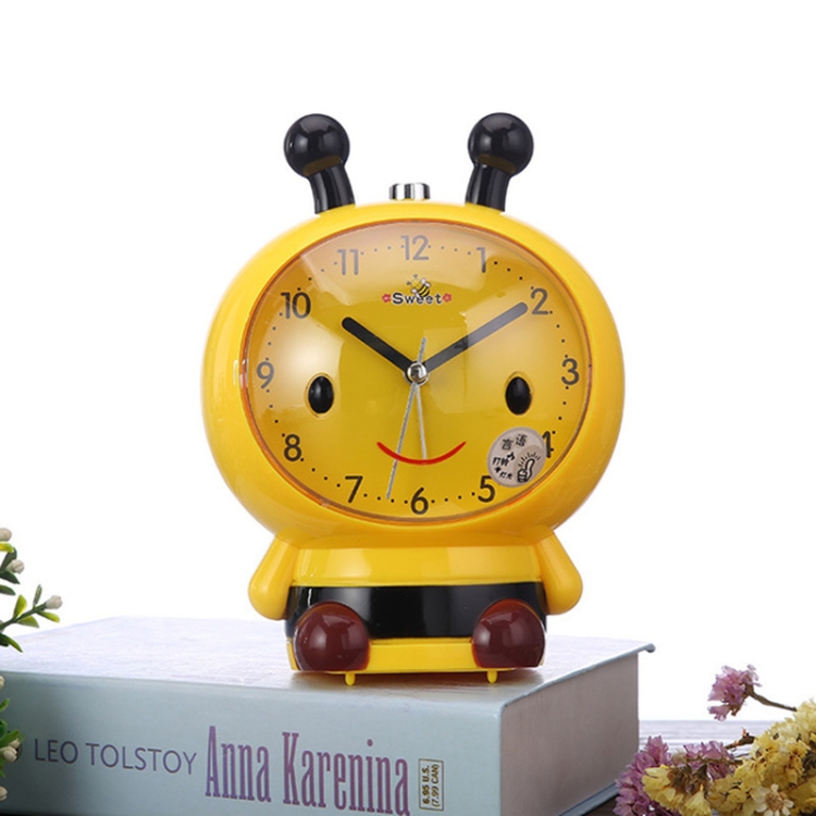 Creative Home Day Cartoon Flower Bee Talking Student Alarm Clock