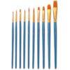 ZHU TING 10 in 1 Pearl Rod Nylon Hair Combination Brush Oil Paint Brush, Blue Rods, Purple Rods, Black Rods
