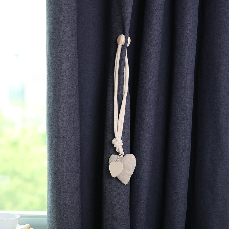 A005 Cotton And Linen Curtain Magnet Bandage Free Perforated Tassel Curtain Buckle, Beige, Red Stripes, Blue Rough, Blue Fine Lines, Coffee Stripes, Vertical Stripes, Coffee Letters, Beige Letters, Pink, Fish, Grey Stripes