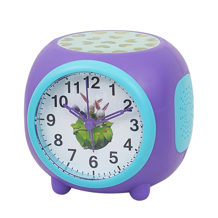 Children Romantic Starry Sky Projection Music Pointer Alarm Clock, Purple, Blue, Orange