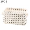 2 PCS Canvas Desktop Storage Basket Sundries Storage Box with Handle, Cross, Star, Tree, Black spot