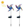2 PCS / Set Solar Windmill Lamp Outdoor Garden Decorative Light LED Lawn Lamp (Colorful Light)
