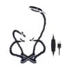 Aluminum Alloy 4-Claw Aircraft Model Universal Arm With Light & Welding Station, N-CSBKM-BK9 Black, N-CSBKM-BL9 Blue