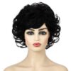 Ladies Fluffy Short Curved Head Set Chemical Fiber Wig, Black, Brown, Silver Gray