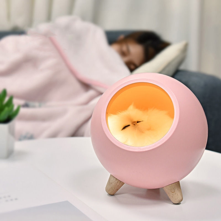 Pet Housing Bluetooth Nightlight Rechargeable Little Cat Desktop Night Light, Pink, Green, White