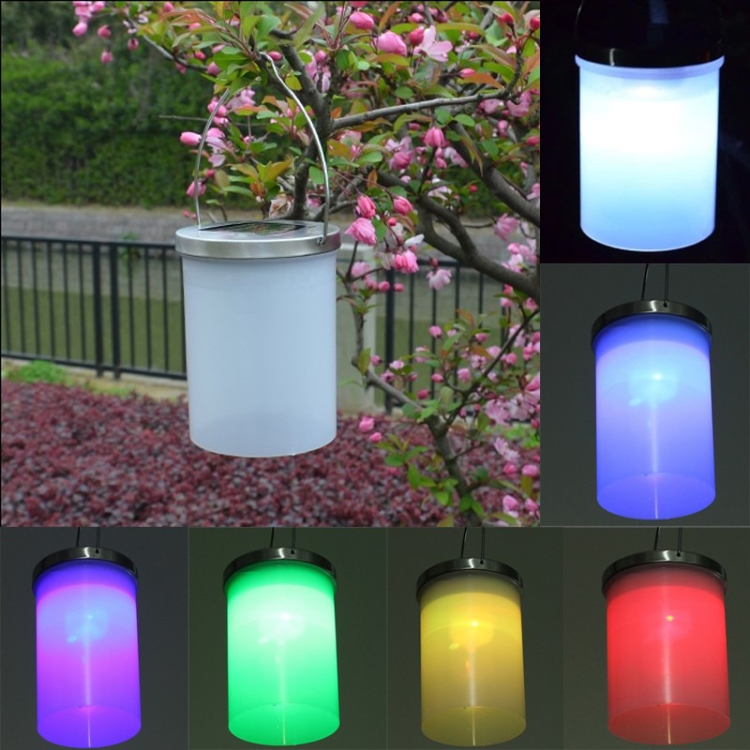 Outdoor Waterproof Solar Light Bucket Shape LED Courtyard Garden Hanging Lamp Night Light, Colorful Light, White Light, Warm Light