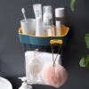 2 PCS Punch-Free Shelf Bathroom Suction Cup Storage Frame, Ink Green, Blue, White, Pink
