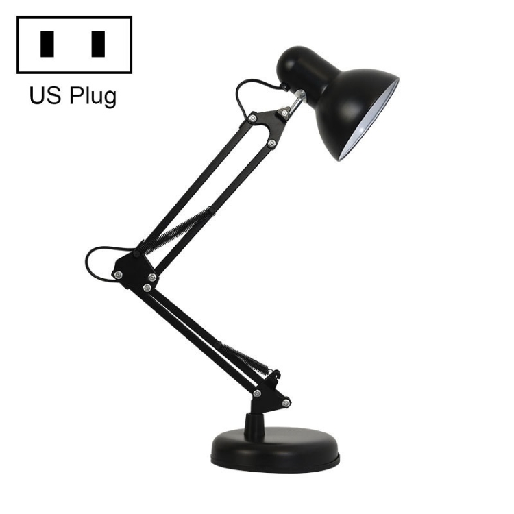 Wrought Iron Children Learning Desk Lamp Folding LED Eye Protection Lamp, US Plug, 60cm