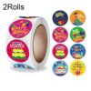 2 Rolls Birthday Sticker Gift Decoration Sealing Sticker, 2.5cm / 1inch