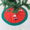 90cm Wavy Green Edge Christmas Tree Skirt Non-Woven Christmas Festival Decoration
