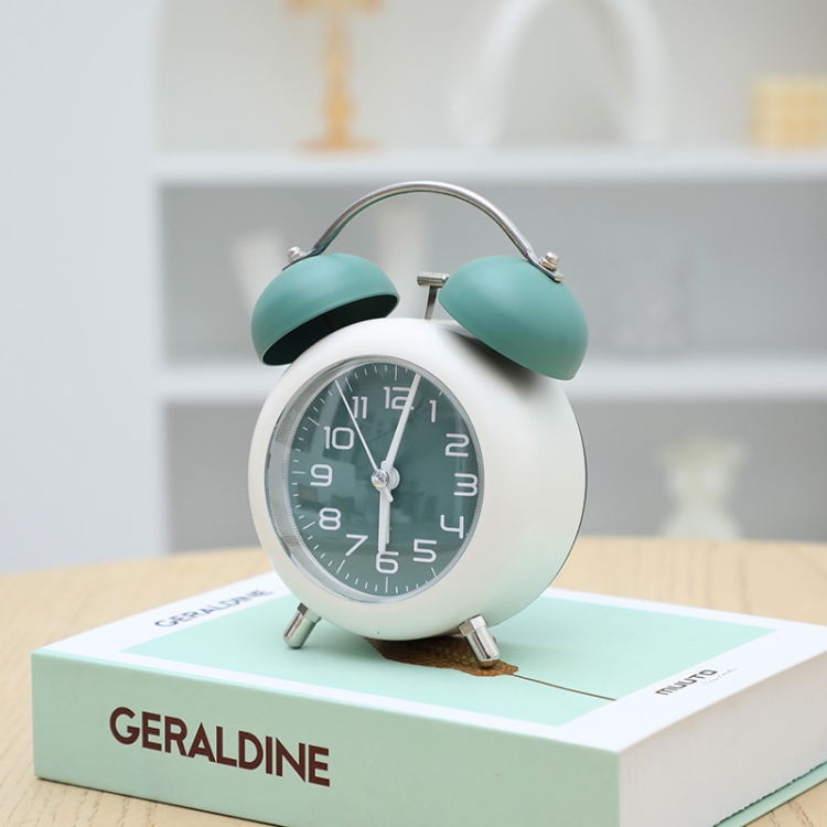 Bedroom Desktop Metal Digital Mechanical Alarm Clock Living Room Silent Clock With Night Light, Green, Blue, Coffee Color, Pink