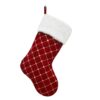 GM89719 Checkered Sequin Christmas Socks Holiday Gift Candy Bag, Red, White