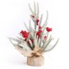 SYAF19 33cm Christmas Decorations Snow PE Mini Christmas Tree Plant, Red Fruit, Pine Cones