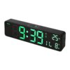 6625D LED Digital Alarm Clock Luminous Desktop Timer Temperature Display Alarm Clock, Black Shell Green Light, Black Shell White Light