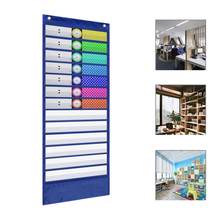 Daily Time Class Schedule Hanging Bag, Blue, Black