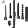 6 In 1 Tube Changed LED Display Tourmaline Ceramic Hair Curler, US Plug, EU Plug, UK Plug+3, AU Plug+1