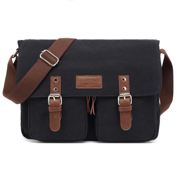 AUGUR Men Single-shoulder Crossbody Messenger Canvas Bag, Black, Coffee, Grey