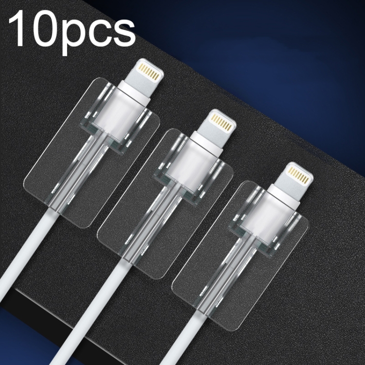 10pcs Square Transparent Data Cable Protective Sleeve Durable Break-Resistant Cable Winder