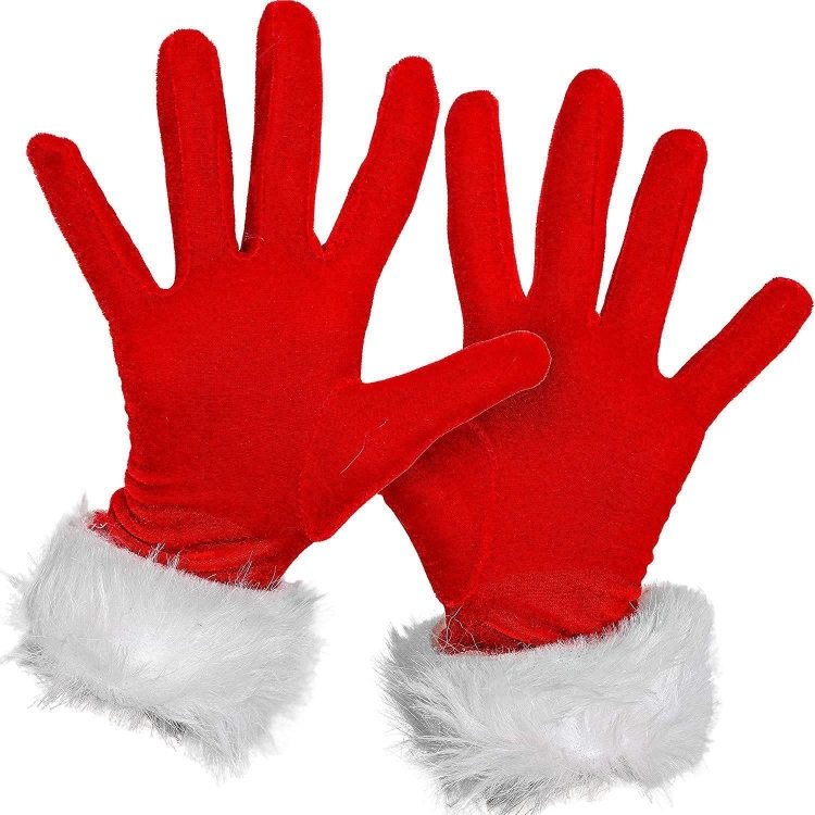 Christmas Day Gala Performance Gloves Short Blind Velvet Wool Warm Gloves