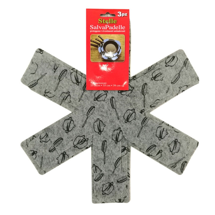 Anti-Scald Heat Insulation Felt Pot Mat Non-Woven Pot Bottom Protector Pads, 3pcs /Set 26+35.5+38cm